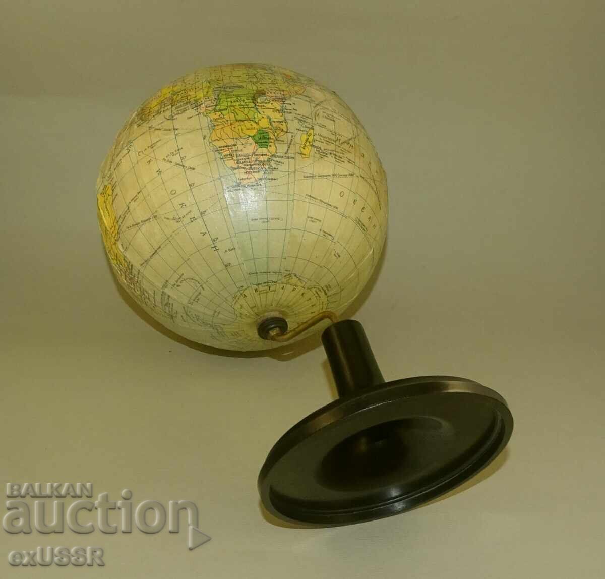Auction  60s Bulgarian desktop globe world map