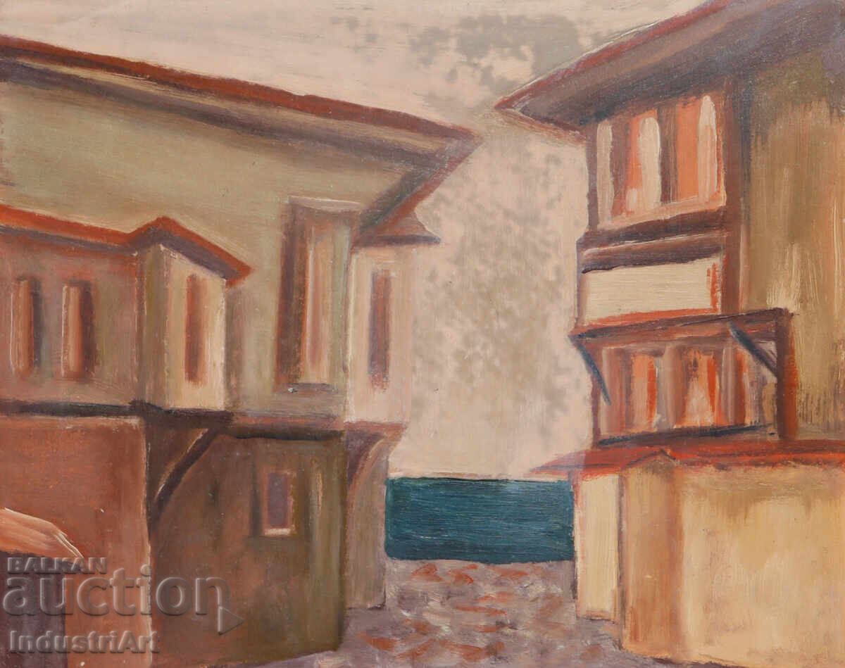 Mica pictură în ulei, peisaj urban