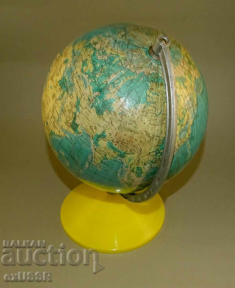 Auction  Old Polish Tabletop Globe World Map