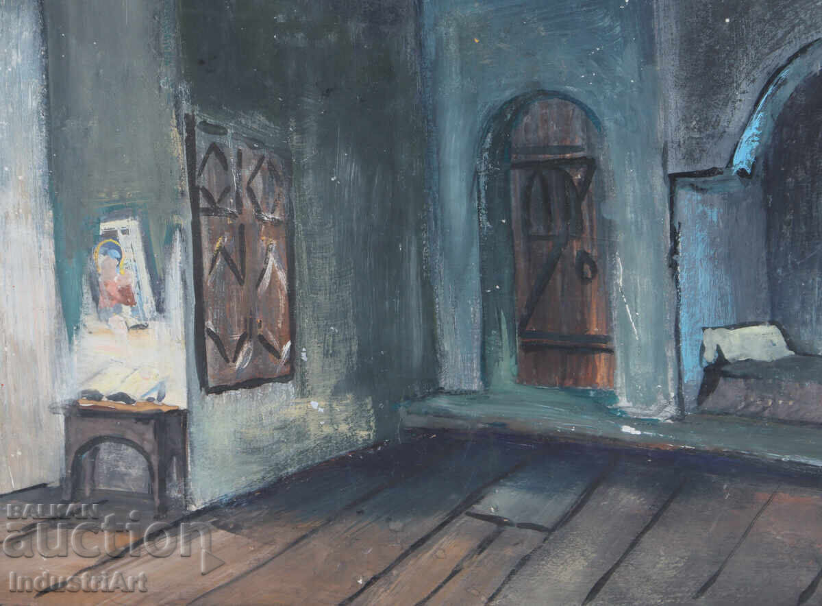 Old Tempera Painting, Revival Interior - 5