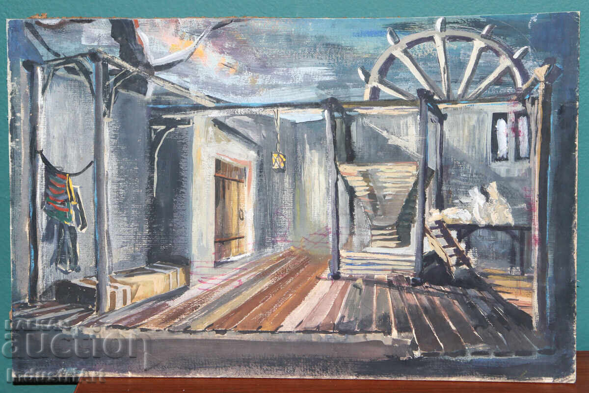 Old Tempera Painting, Revival Interior with price 150.00 BGN | € 76.69