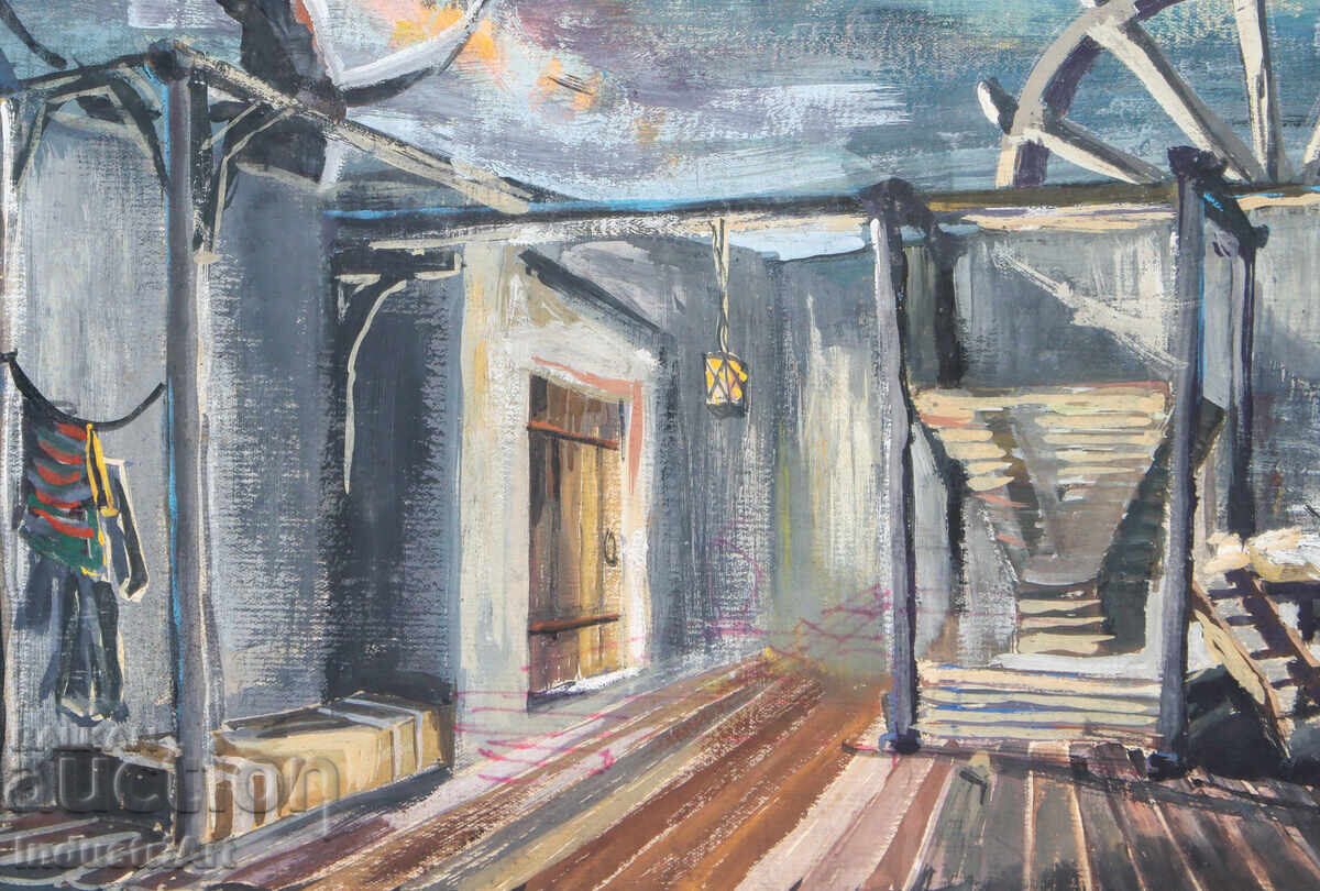 Delivery of Old Tempera Painting, Revival Interior