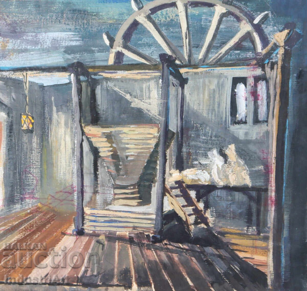 Old Tempera Painting, Revival Interior - 6