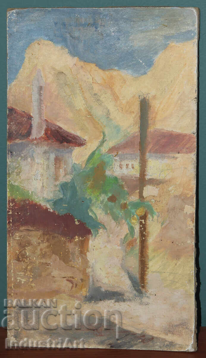 Old oil painting, rural landscape with price 150.00 BGN | € 76.69