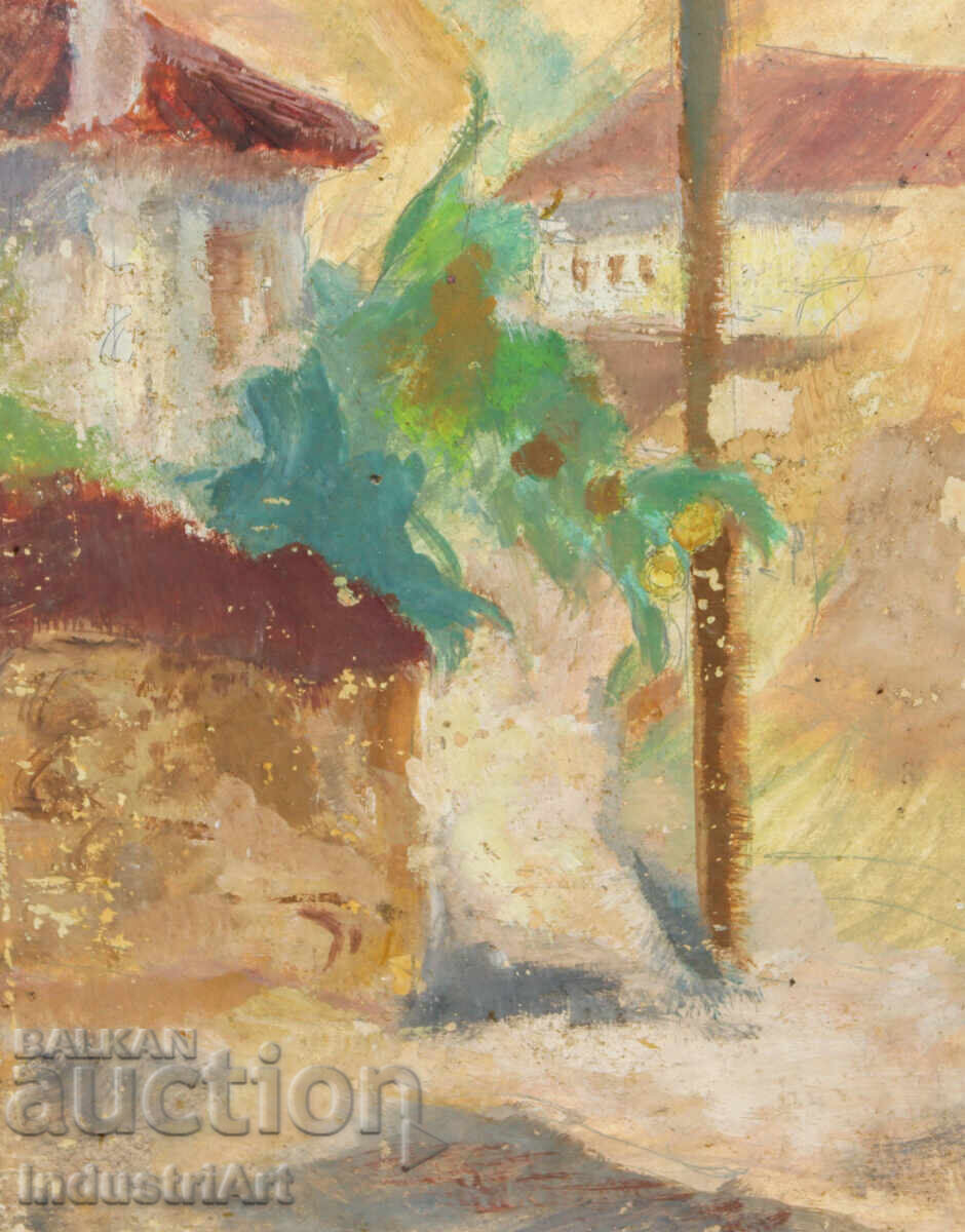 Old oil painting, rural landscape - 6