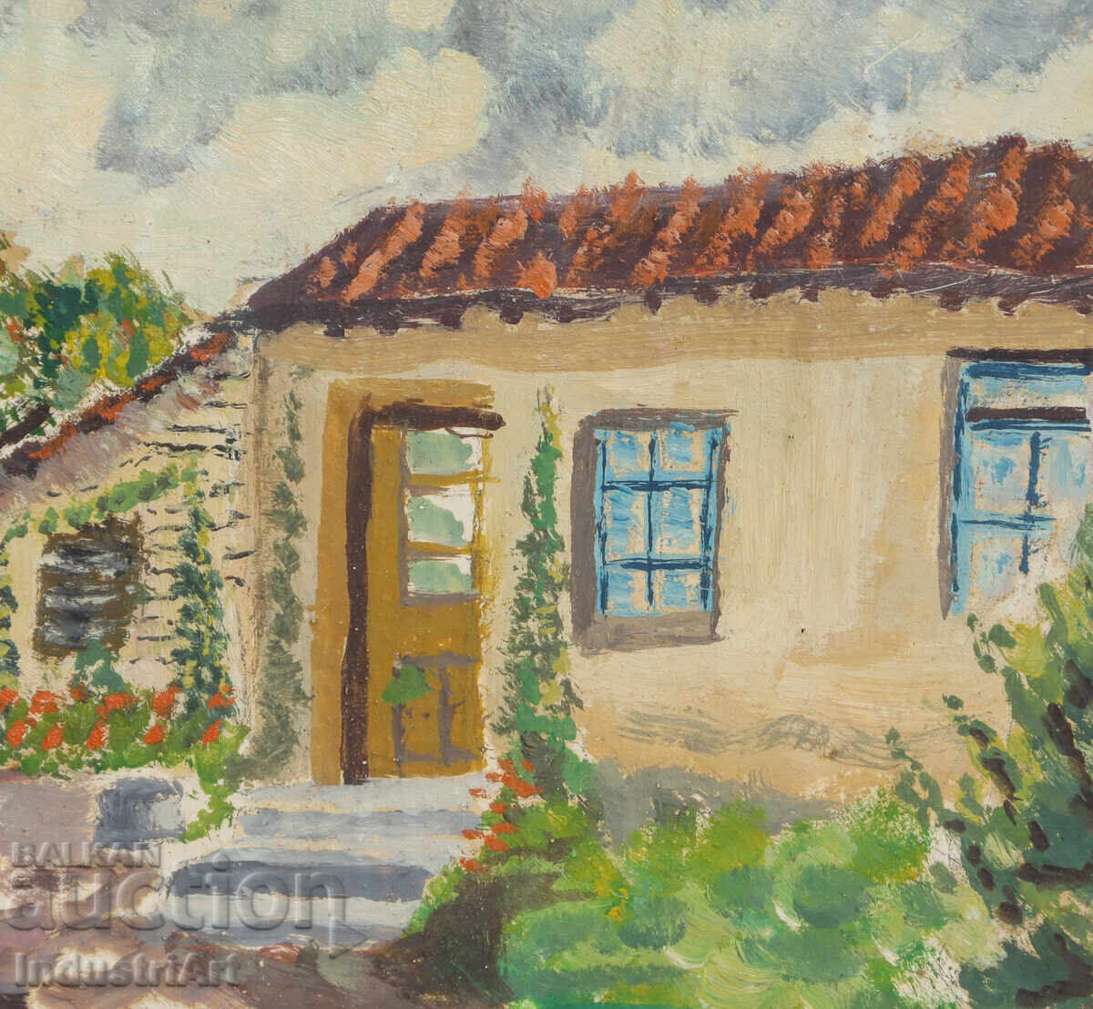 Old oil painting, rural landscape - 6