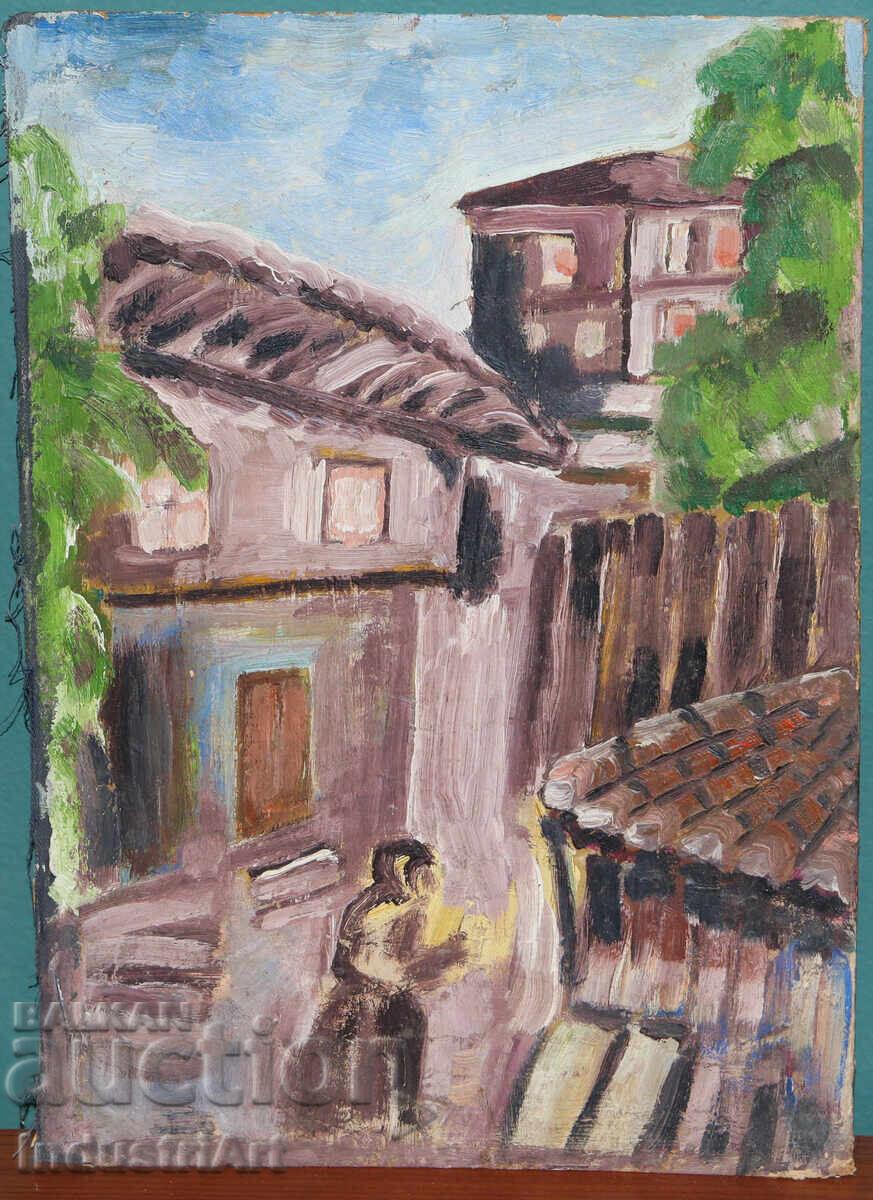 Old oil painting, rural landscape with price 150.00 BGN | € 76.69