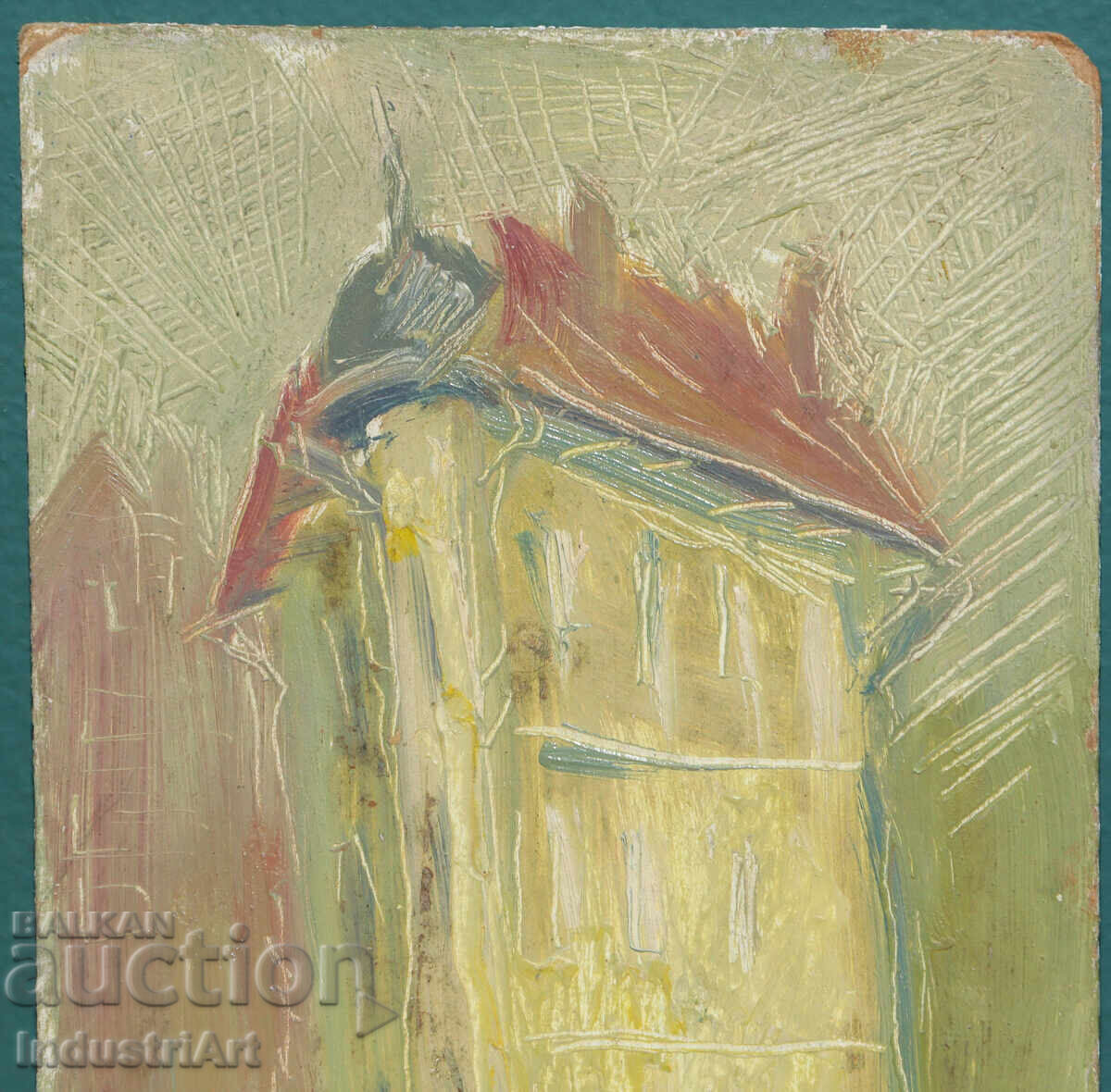 Παράδοση Παλιός μικρός ελαιογραφία αστικό τοπίο