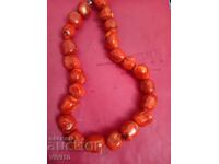 Αρχαίο κοράλλι κολιέ με κεχριμπάρι