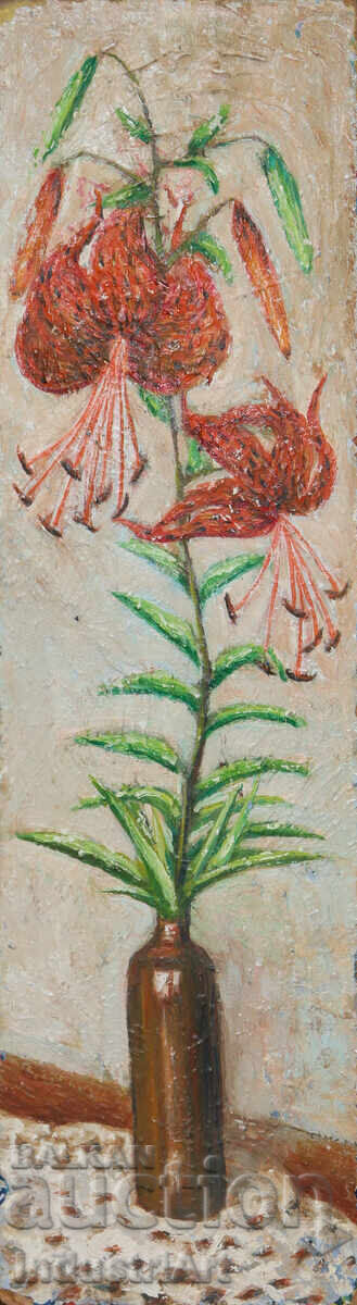 Oil painting still life with flowers