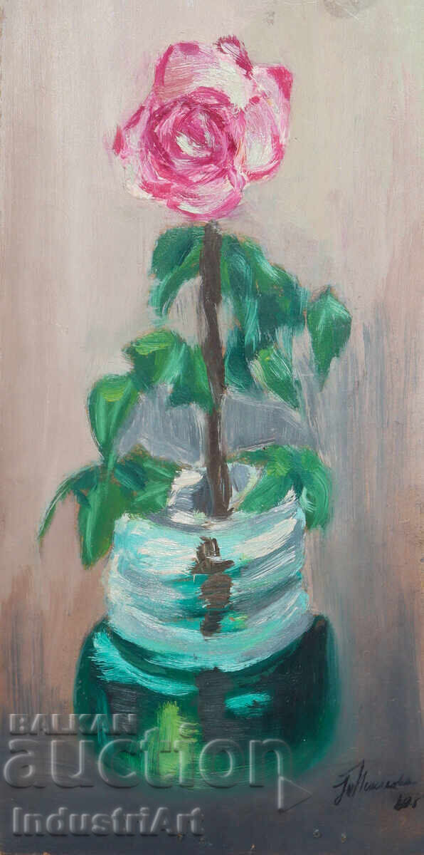 Oil painting still life with flowers