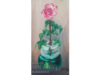 Oil painting still life with flowers