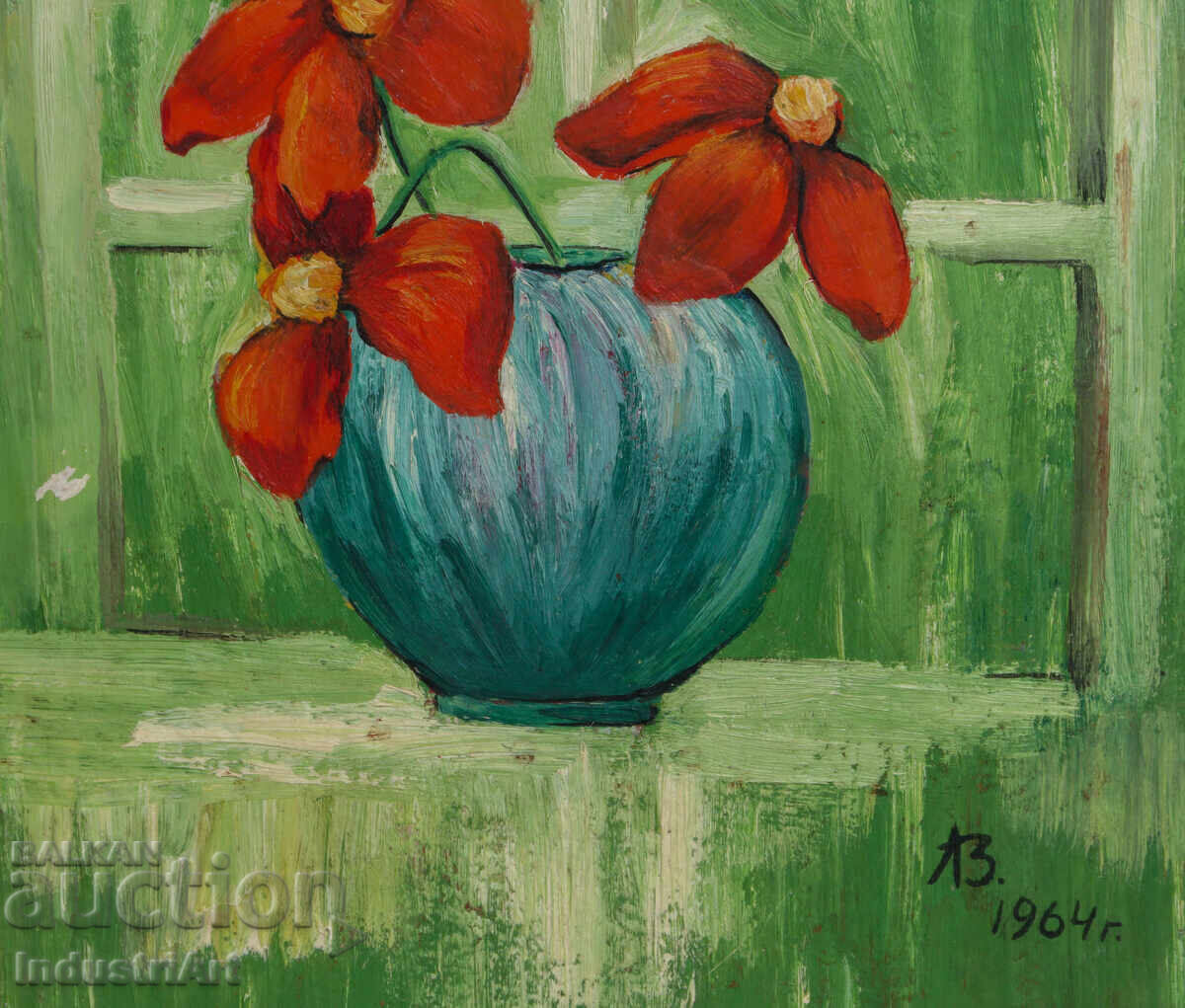 Oil painting 1964 still life with flowers - 5