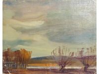 Παλιός μικρός ελαιογραφία τοπίο