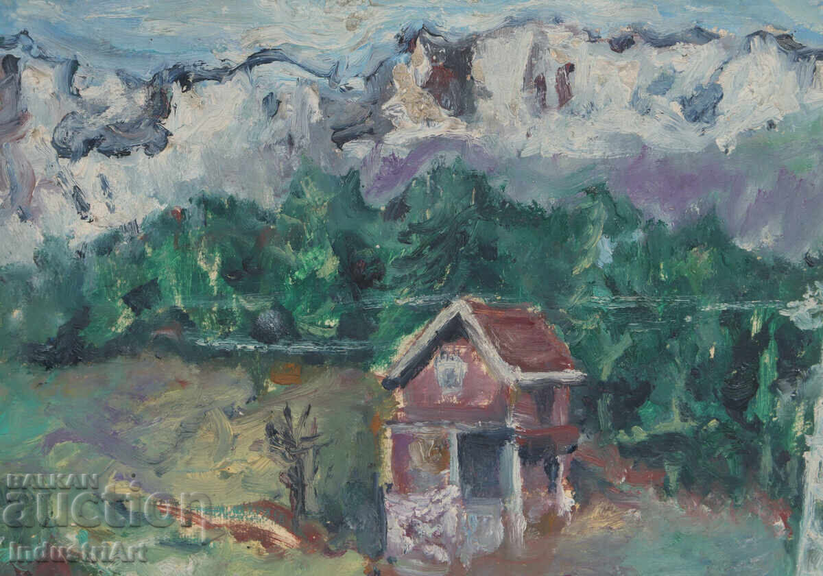 Παράδοση Παλιός ελαιογραφία αγροτικό τοπίο