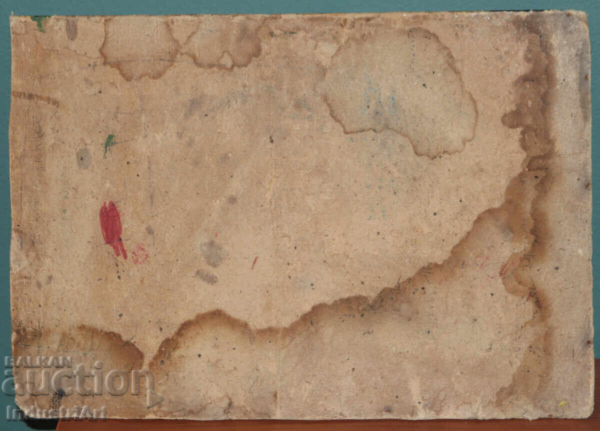 Παλιά ελαιογραφία τοπίο λίμνης - 7