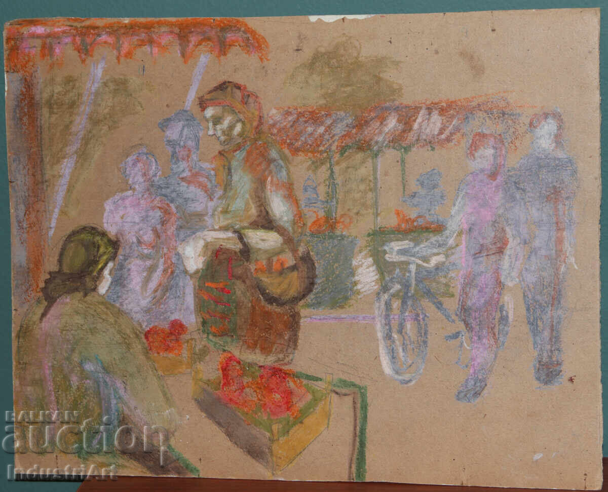 Old oil painting, rural landscape - 6