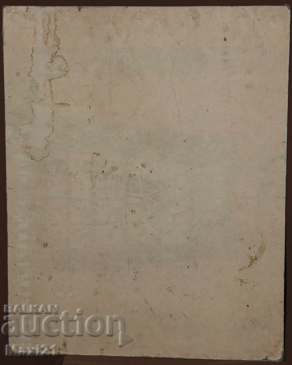 1968 g. Αστικό τοπίο παλιός πίνακας ελαιογραφίας - 7