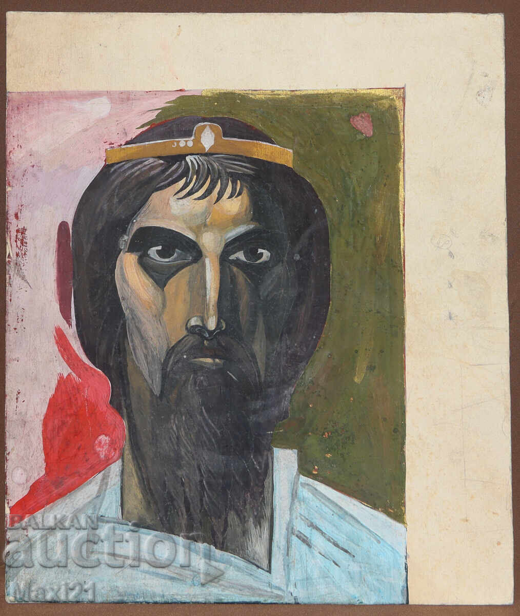 Παλιός πίνακας γκουάς πορτρέτο με τιμή 150.00 BGN | € 76.69