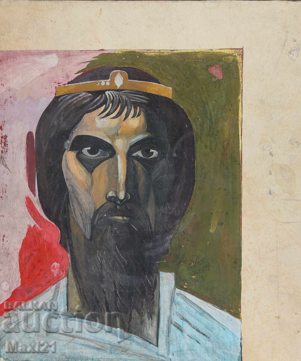 Δημοπρασία Παλιός πίνακας γκουάς πορτρέτο