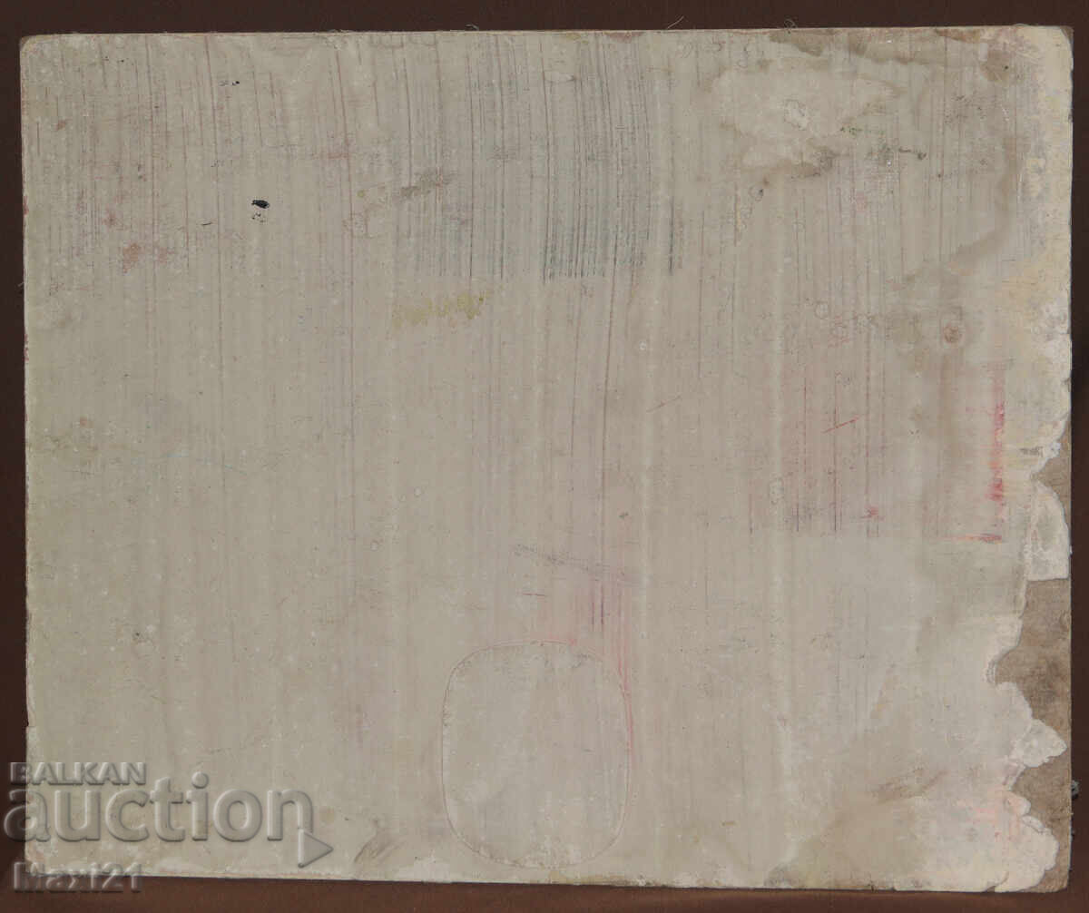 Old oil painting portrait of a woman with a headscarf - 6