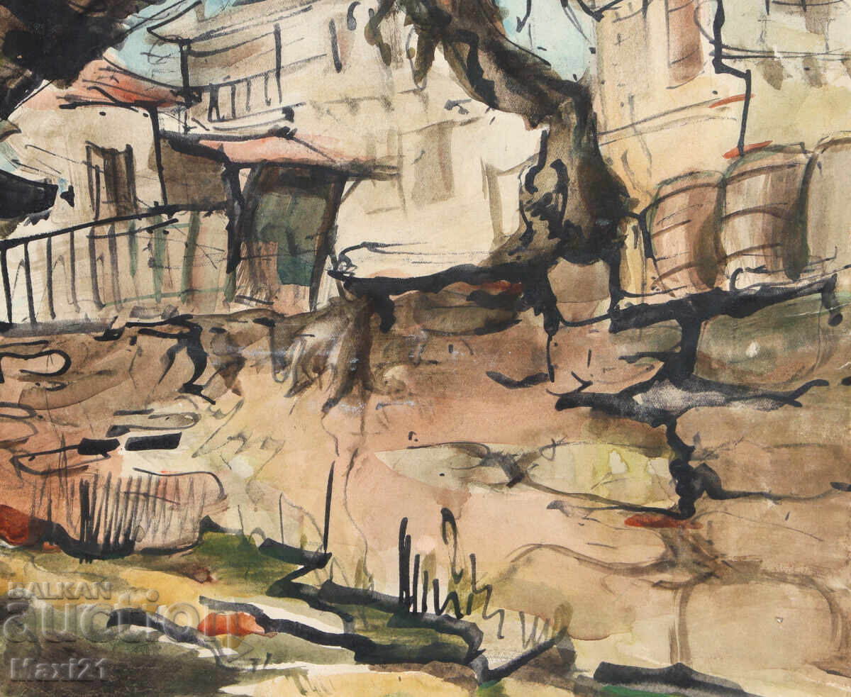 Old watercolor painting landscape - 5