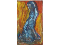 Old oil painting portrait of a woman