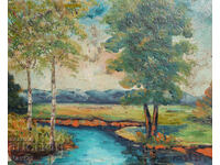 Ορεινό τοπίο ζωγραφική ελαιογραφία