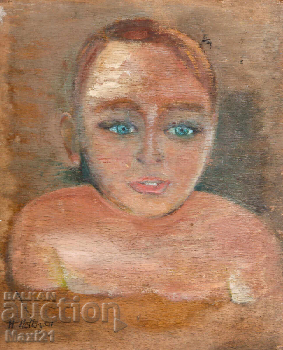 Παλιός πίνακας ελαιογραφίας, παιδικό πορτρέτο