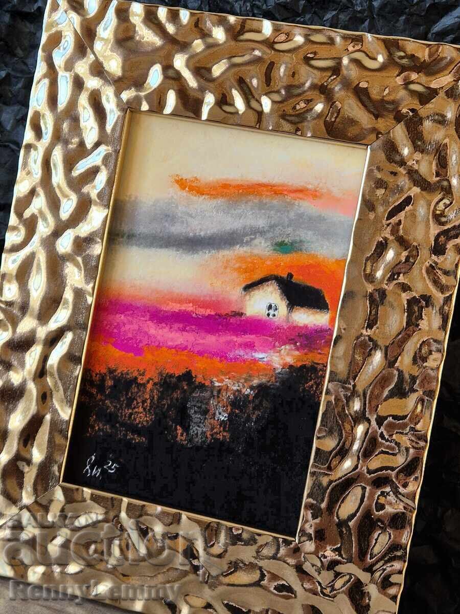 Auction Autumn, miniature painting, original Auction Autumn, miniature painting, original