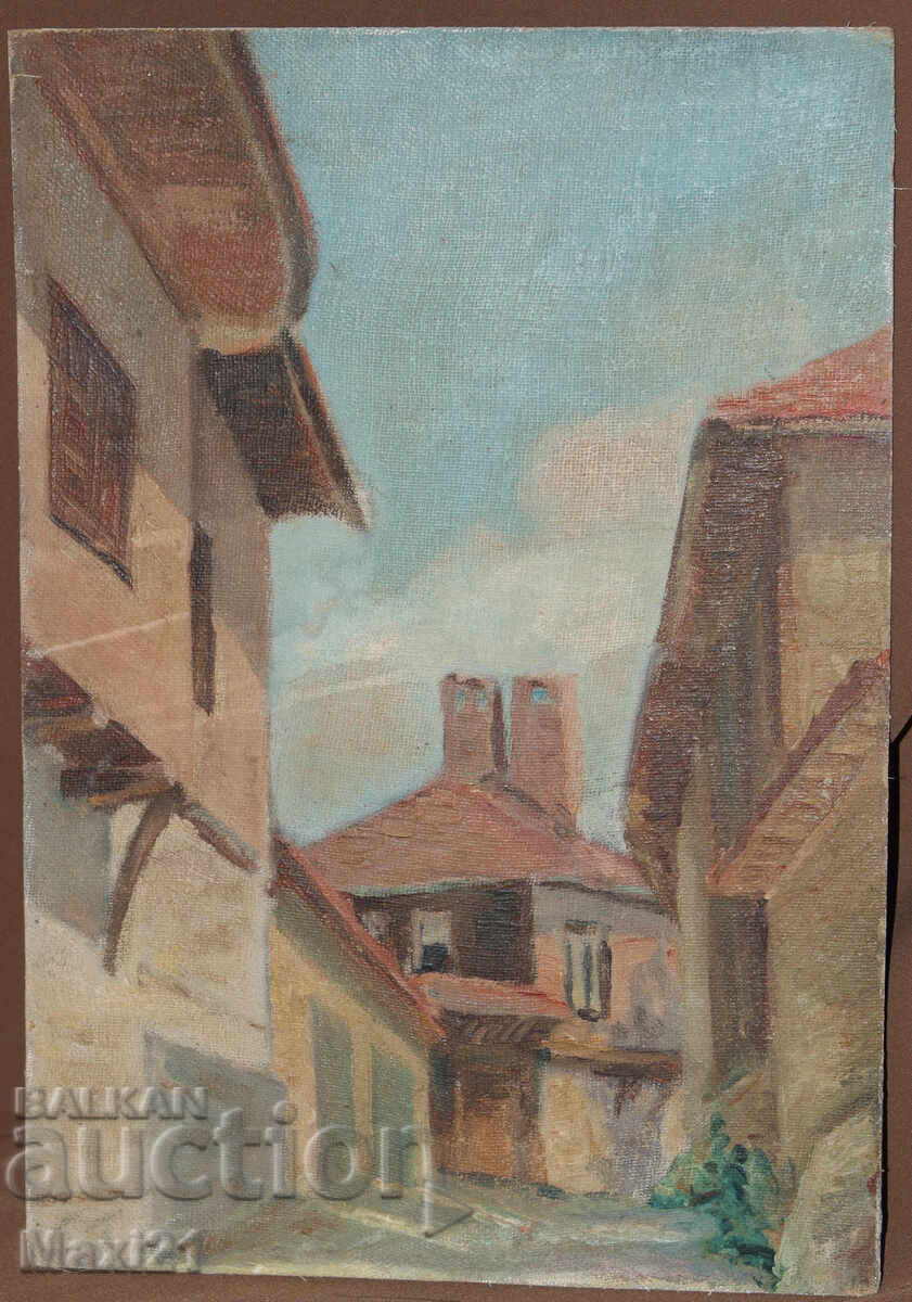 Landscape Revival Houses Old Painting Oil Paints with price 280.00 BGN | € 143.16