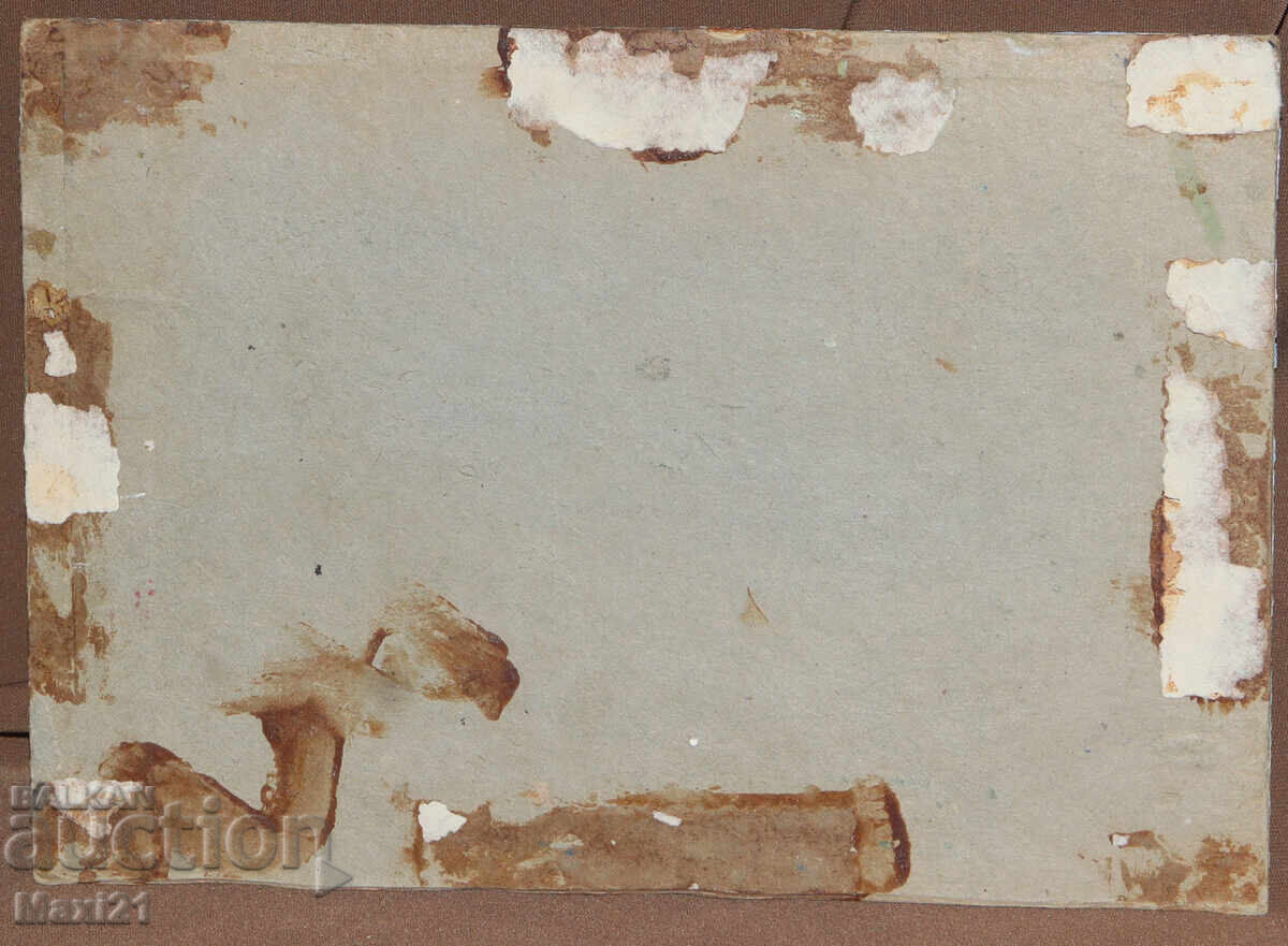 Peisaj cu casă, tablou vechi, ulei - 6