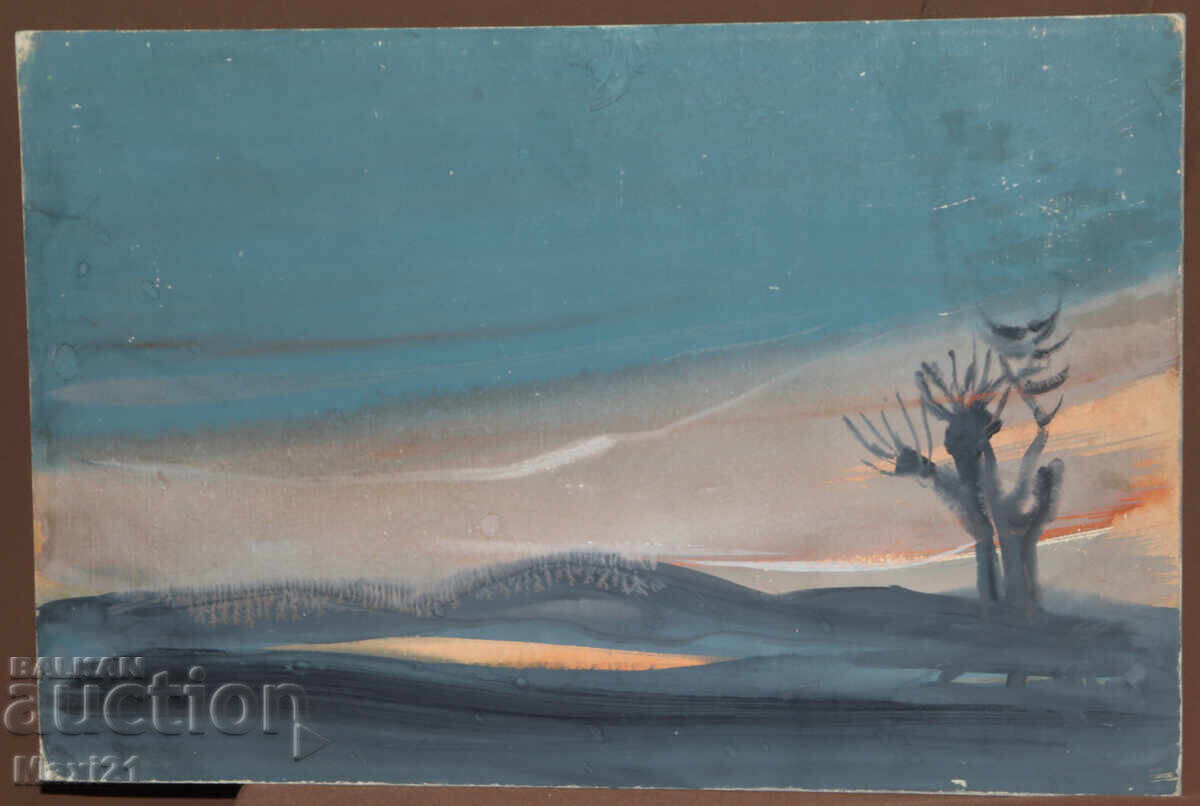 Old watercolor painting landscape with price 250.00 BGN | € 127.82