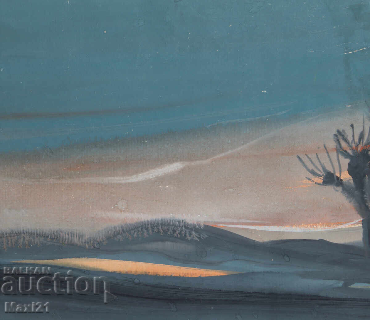 Delivery of Old watercolor painting landscape