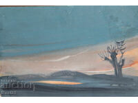 Old watercolor painting landscape