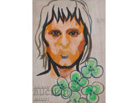 Old painting, tempera, female portrait