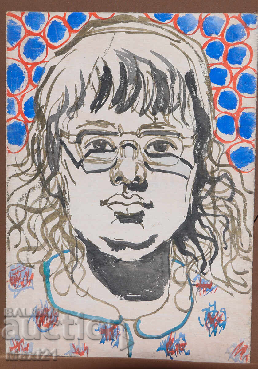 Old painting, tempera, female portrait with price 200.00 BGN | € 102.26