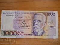 1000 Cruzeiros 1989 - Brazil - Overprint ( EF )