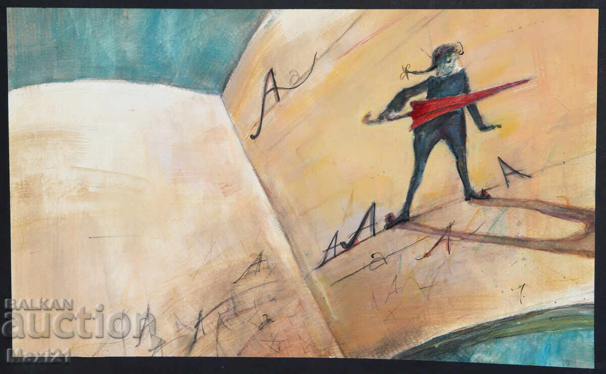 Ilustrație de poveste, pictură acuarelă