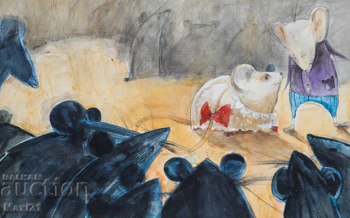 Auction  Illustration fairy tale painting watercolor