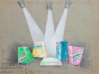 Сценография детски куклен театър картина акварел