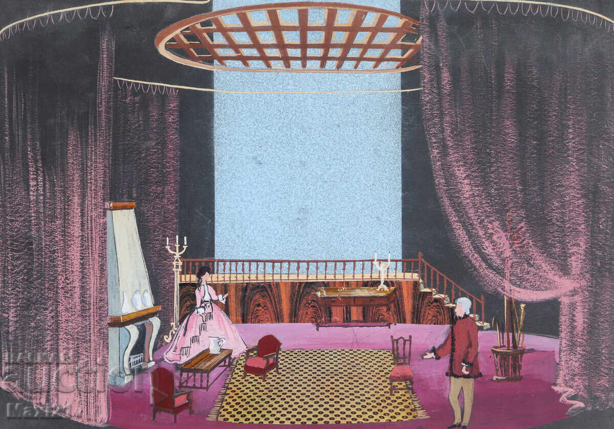 Παλαιό έργο γκουάς διακόσμηση σκηνογραφία