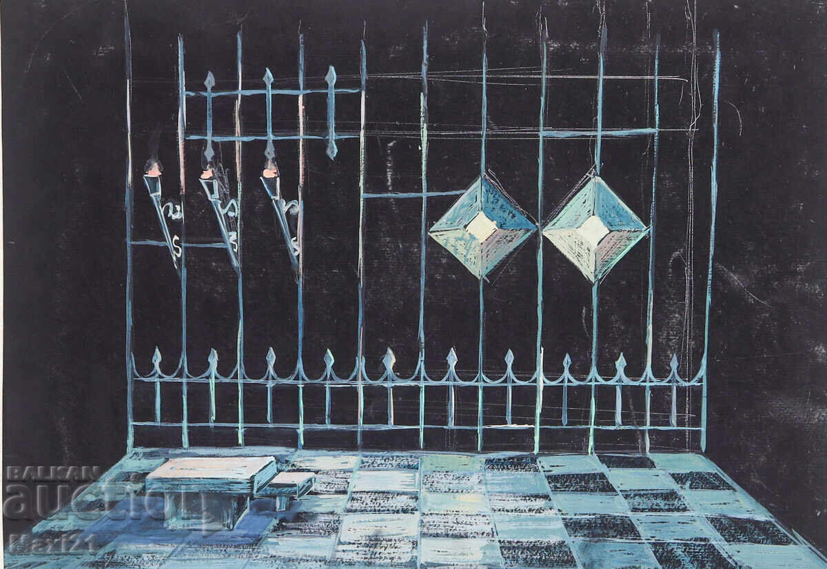 Παλαιό έργο γκουάς διακόσμηση σκηνογραφία Παλαιό έργο γκουάς διακόσμηση σκηνογραφία