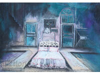 Old pastel painting, decorative scenery