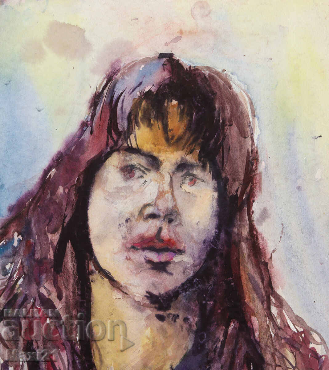 Delivery of Watercolor painting female portrait