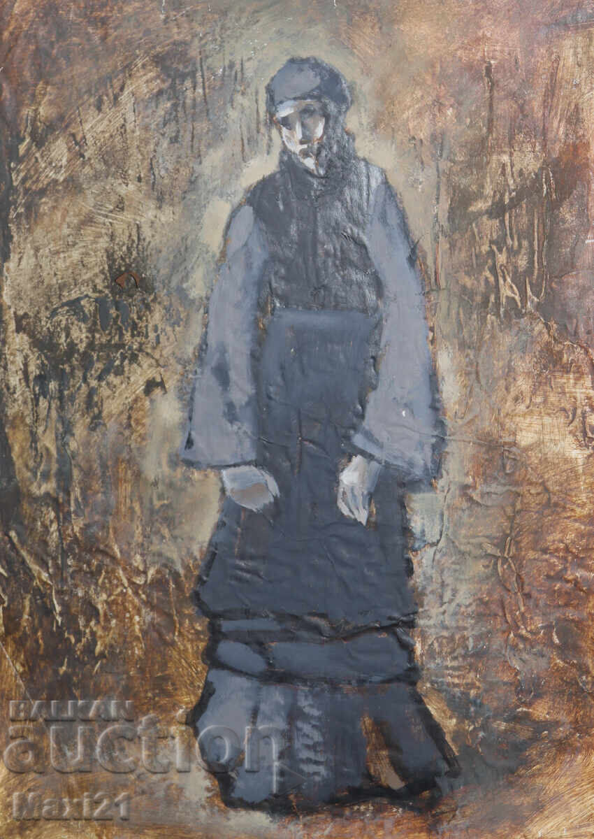 Licitație Tablou cu tempera, portret feminin Licitație Tablou cu tempera, portret feminin