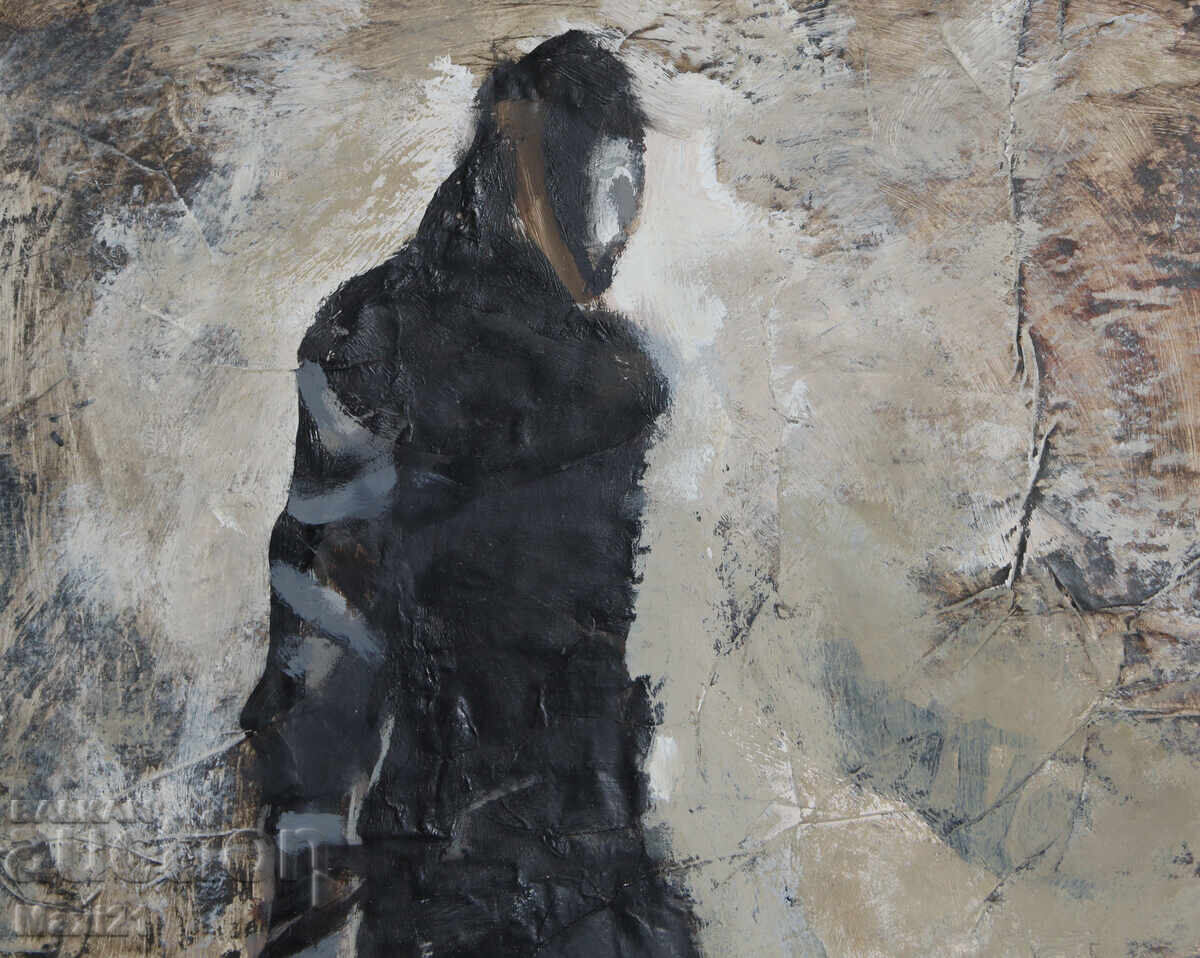 Delivery of Painting tempera paints female portrait Delivery of Painting tempera paints female portrait