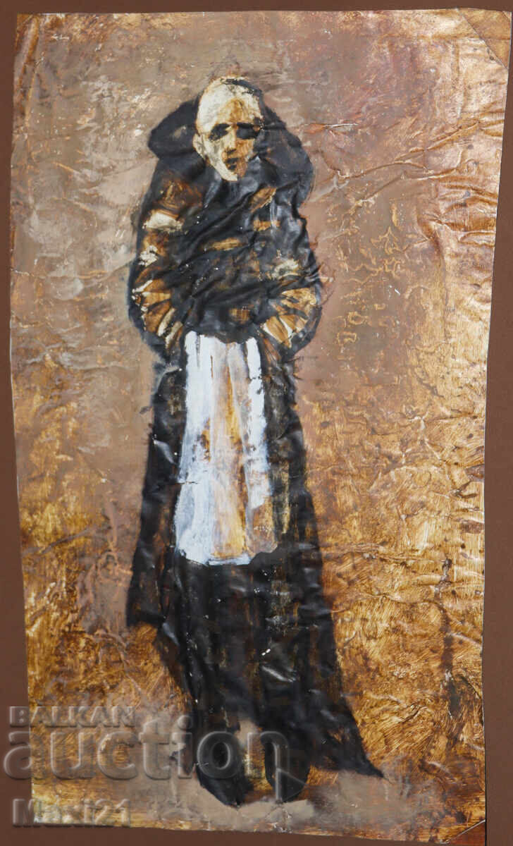 Δημοπρασία Πίνακας με τέμπερα, πορτρέτο καθολικού μοναχού