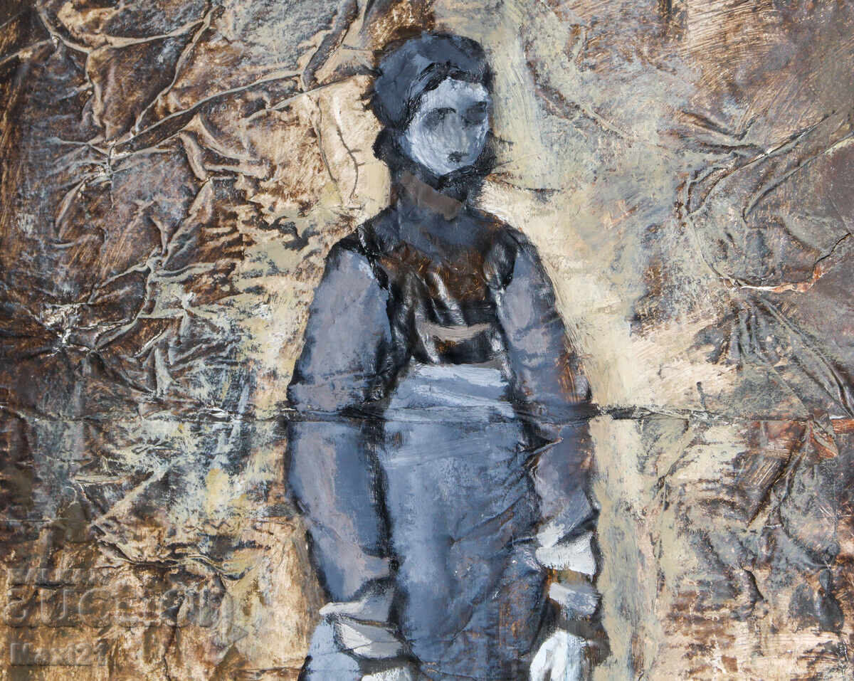 Livrarea Tablou cu tempera, portret feminin Livrarea Tablou cu tempera, portret feminin