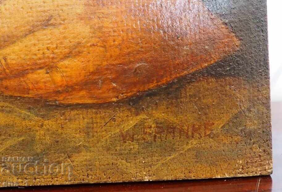 Pictură în ulei „Doamnă citind” de W. Franke semnată în ramă - 5